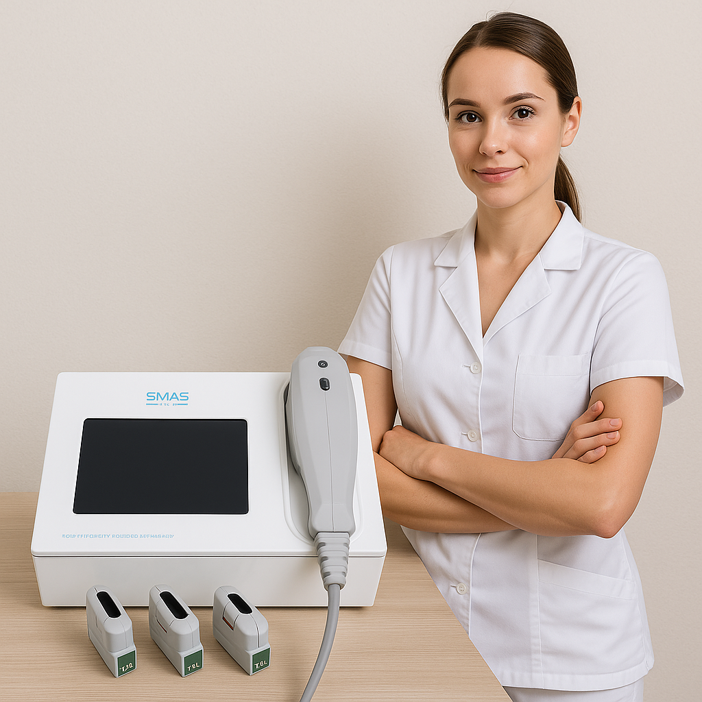 Aparat HIFU Ultrasunete, Tratament Facial, Energie Concentrata, pentru lifting facial, tratarea ridurilor si cicatricilor postacneice cu 3 cartuse de 1.5 mm, 3.00 mm si 4.5 mm - foto 5