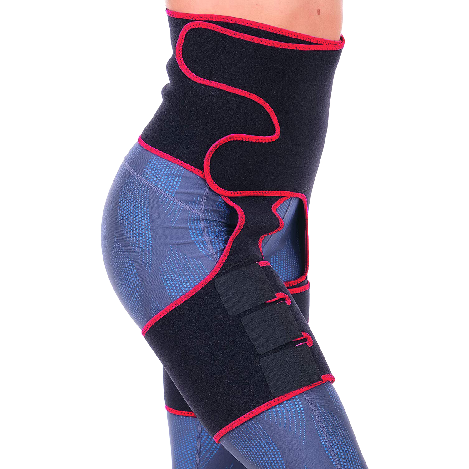 Centura pentru slabit, fitness si modelarea taliei, 3 in 1, neopren, Negru/Rosu, marime L/XL - foto 2