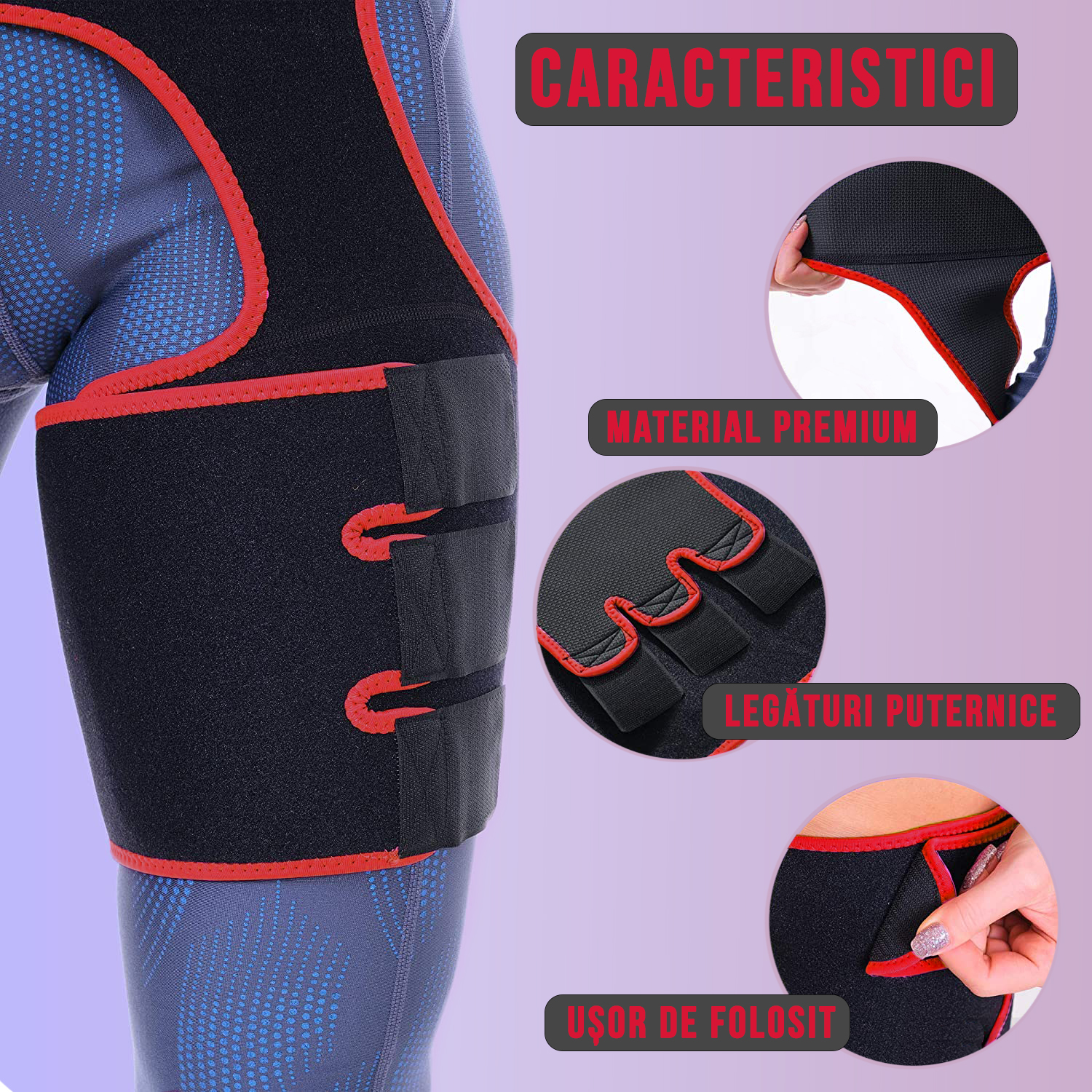 Centura pentru slabit, fitness si modelarea taliei, 3 in 1, neopren, Negru/Rosu, marime L/XL - foto 5