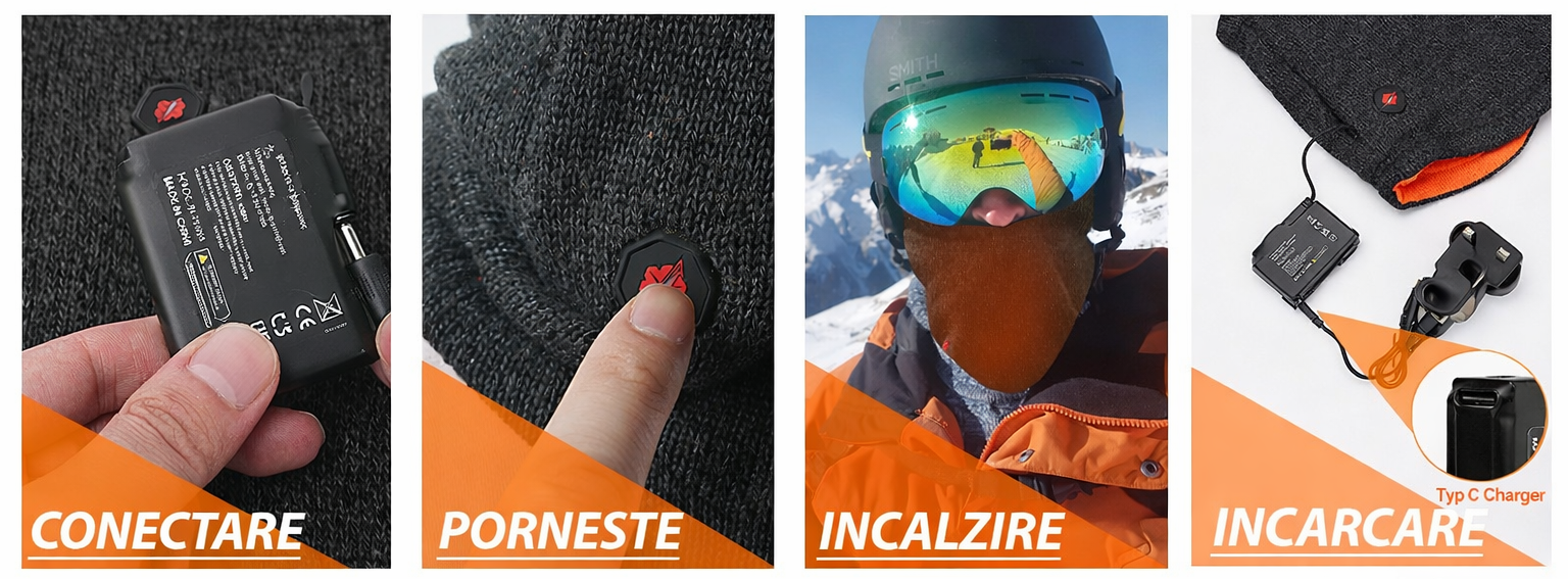 Fular electric cu incalzire, incalzitor de gat, 3 nivele temperatura, multicolor, dimensiune universala, unisex - foto 4