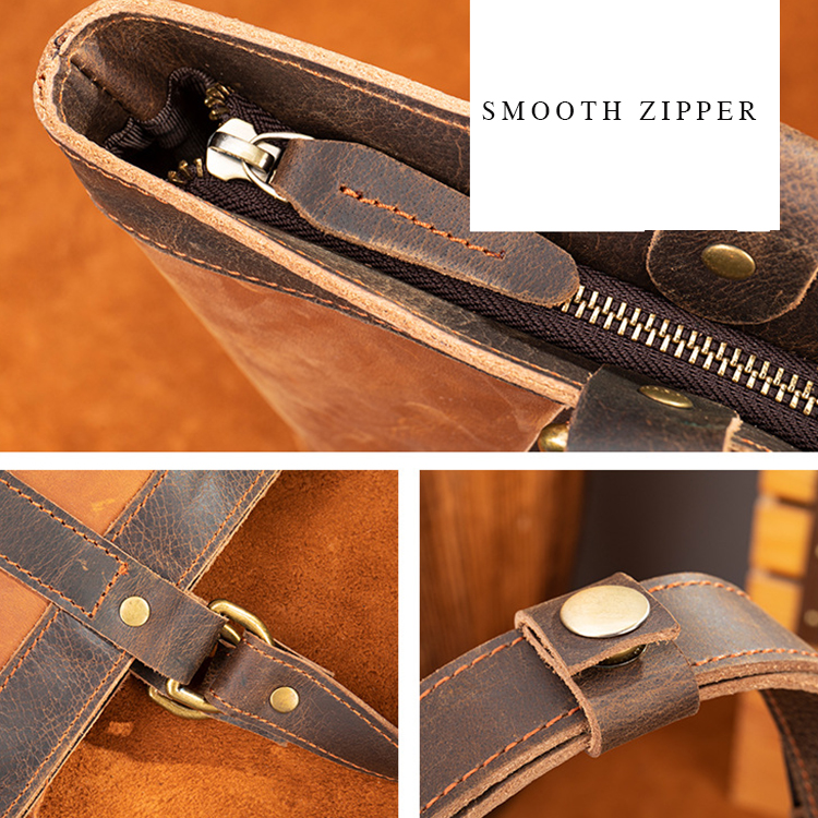 Geanta din Piele Naturala 100% Cowhide Neonaturals, Crazy Horse Handmade, casual, catarame de alama - foto 10
