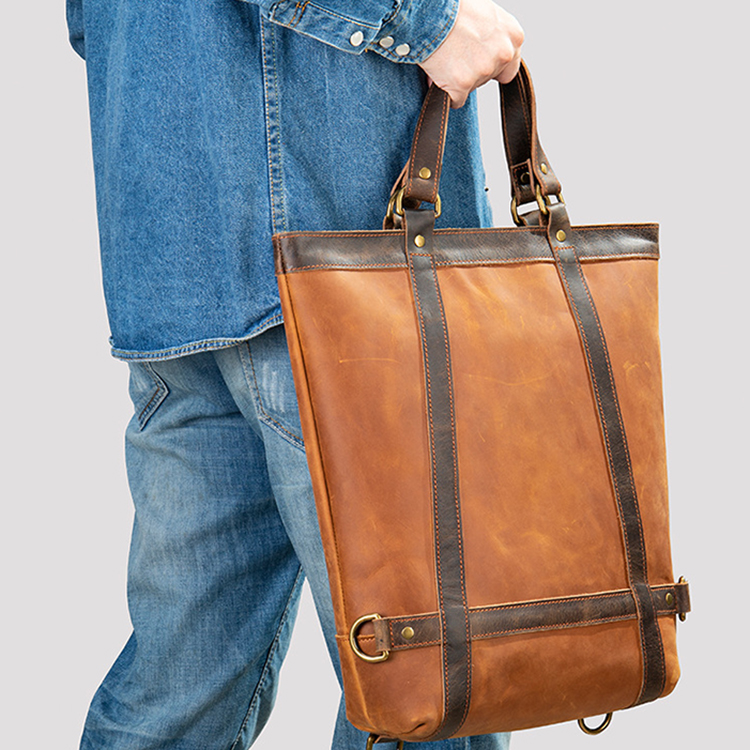 Geanta din Piele Naturala 100% Cowhide Neonaturals, Crazy Horse Handmade, casual, catarame de alama - foto 11
