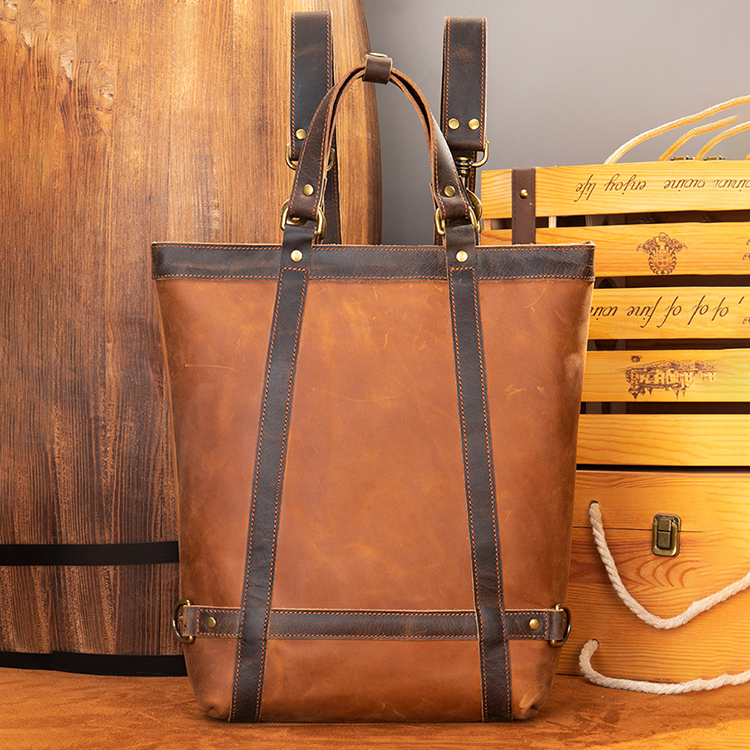 Geanta din Piele Naturala 100% Cowhide Neonaturals, Crazy Horse Handmade, casual, catarame de alama - foto 6