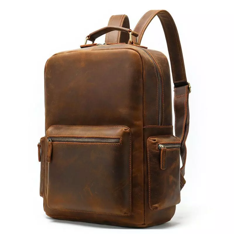 Geanta din Piele Naturala 100% Cowhide Neonaturals, Crazy Horse Handmade, travel, casual, catarame de alama – Culoare Maro - foto 1