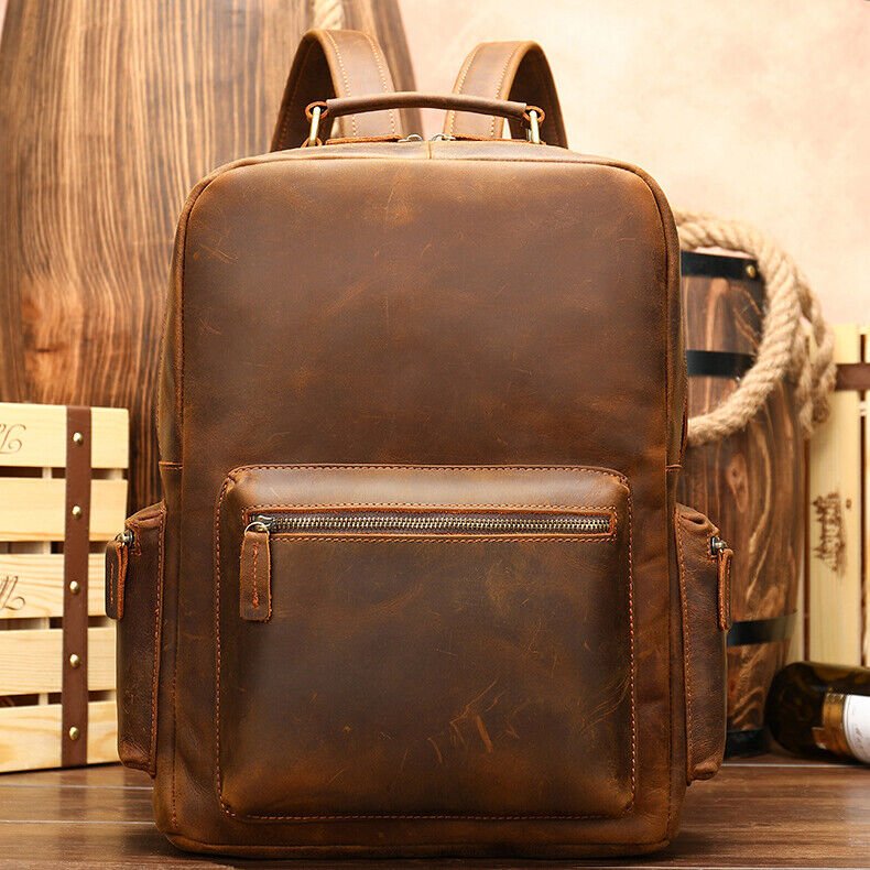 Geanta din Piele Naturala 100% Cowhide Neonaturals, Crazy Horse Handmade, travel, casual, catarame de alama – Culoare Maro - foto 2