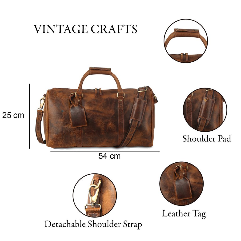 Geanta din Piele Naturala 100%, Handmade Duffle Bag, pentru sala, travel, office, casual cu catarame de alama - foto 3