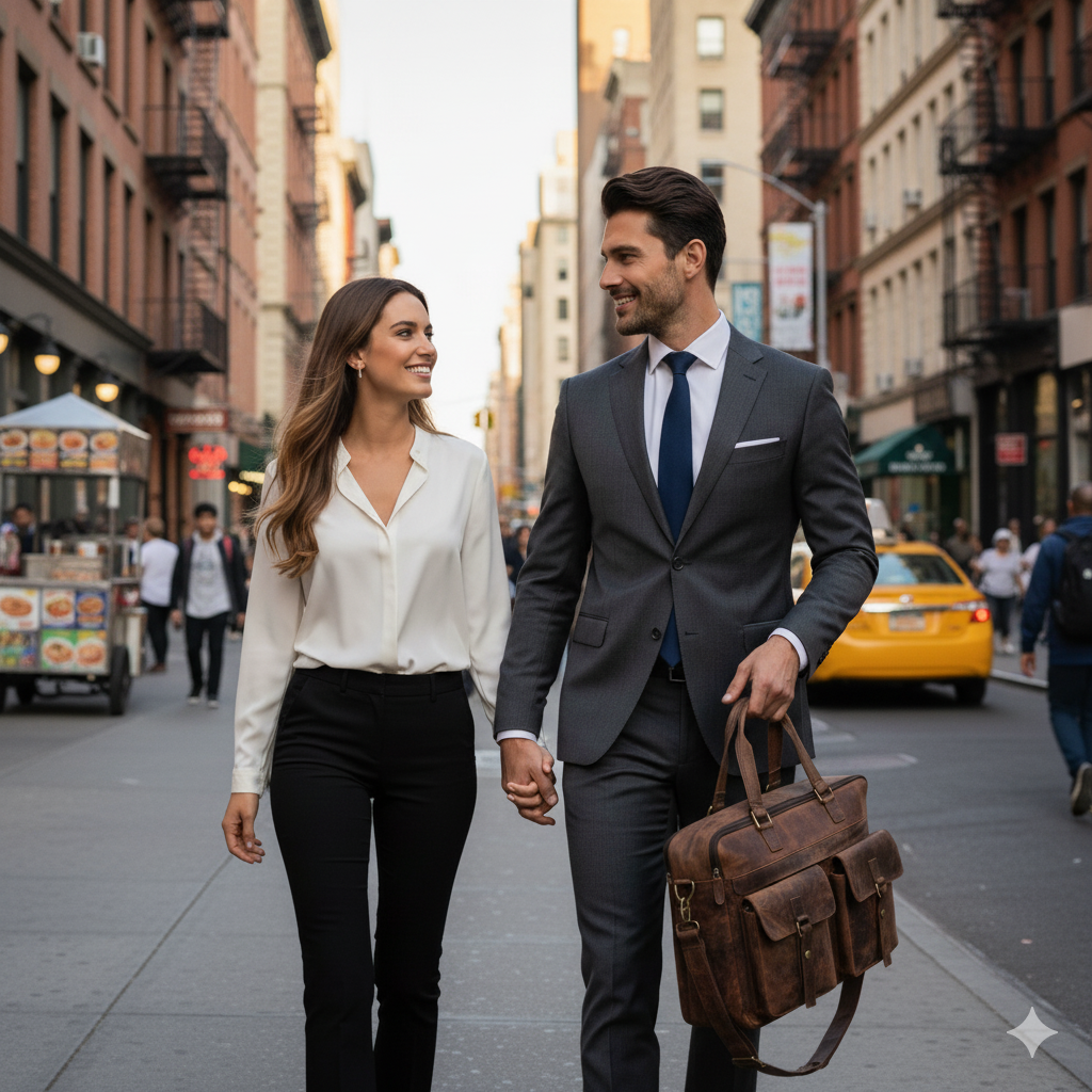 Geanta din Piele Naturala 100%, Handmade pentru Business, casual-elegant, office si travel - foto 4
