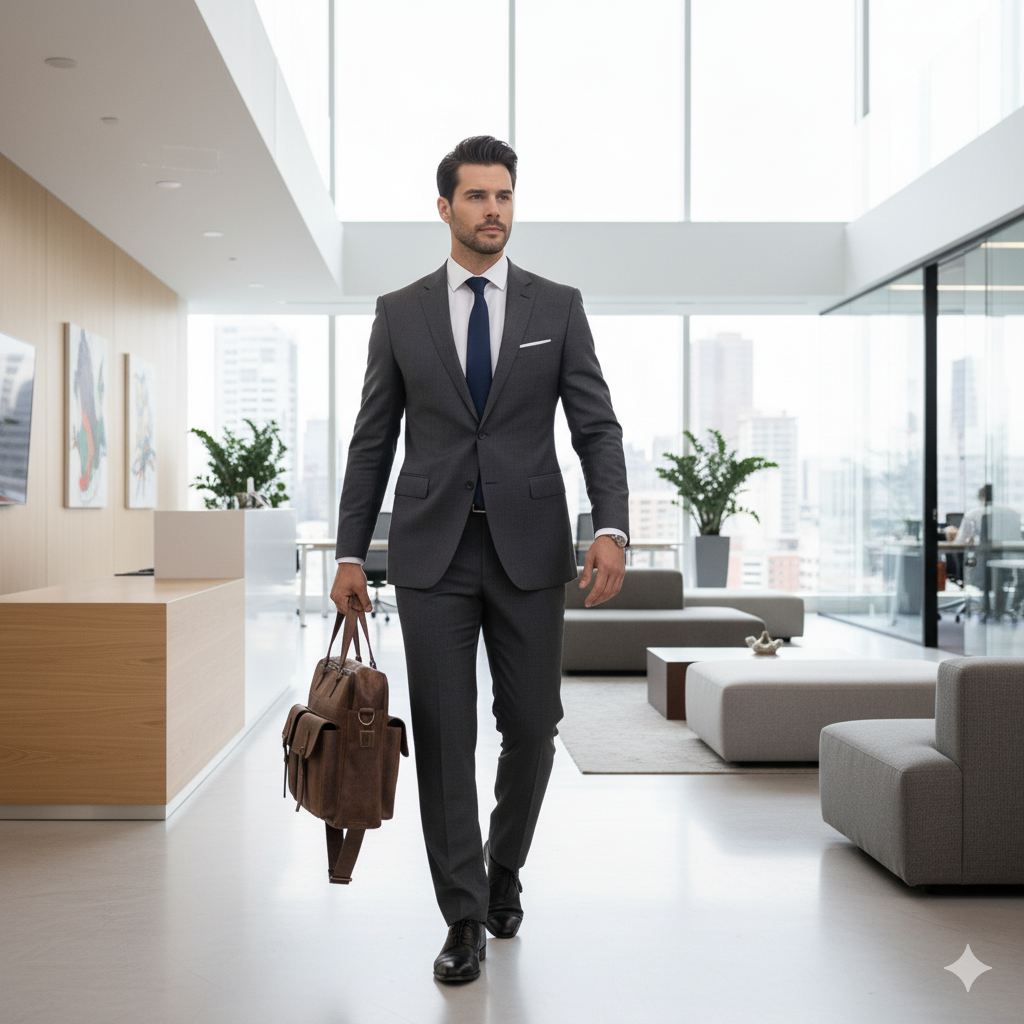 Geanta din Piele Naturala 100%, Handmade pentru Business, casual-elegant, office si travel - foto 5