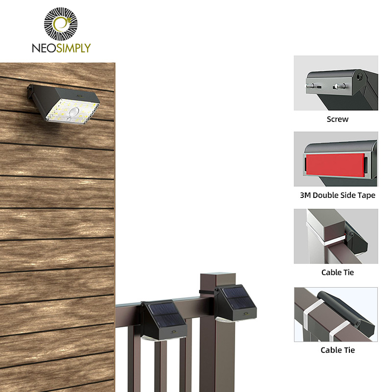 Lampa Solara De Exterior LED, 1000 Lumens, 10W, 20 led-uri, IP65, cu senzor de proximitate si 3 moduri smart de operare, Negru Fumuriu - foto 3