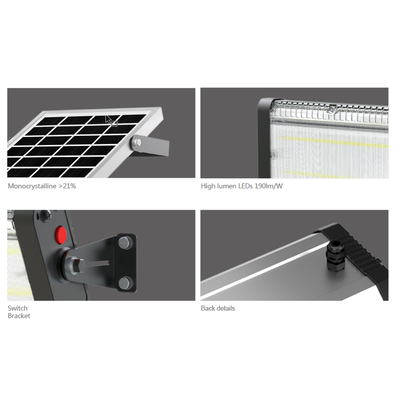 Lampa Solara De Exterior LED, 3000 Lumens, Echivalent 300W incandescent, 30 led-uri, IP65, cu 3 moduri smart de operare, telecomanda si panou solar detasat prin cablu (4m), Dual Color Temp 3000 K & 5700 K - foto 5