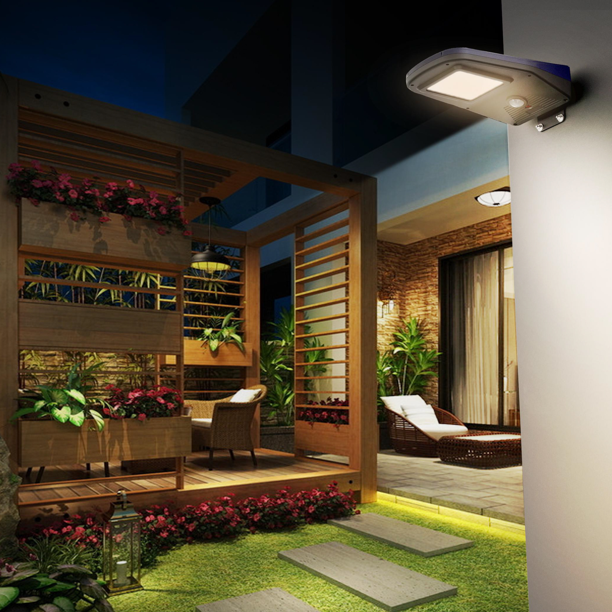 Lampa Solara LED De Exterior Pentru Curte si Strada, 2000 Lumeni, 60 LED-uri OSRAM, 4 Moduri Smart De Iluminare, Telecomanda – Albastru Gri - foto 9