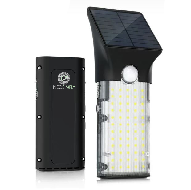 Lampa Solara LED Portabila de Exterior, Camping, 1000 lumeni, 2 moduri de operare, senzori de luminozitate si miscare - foto 1