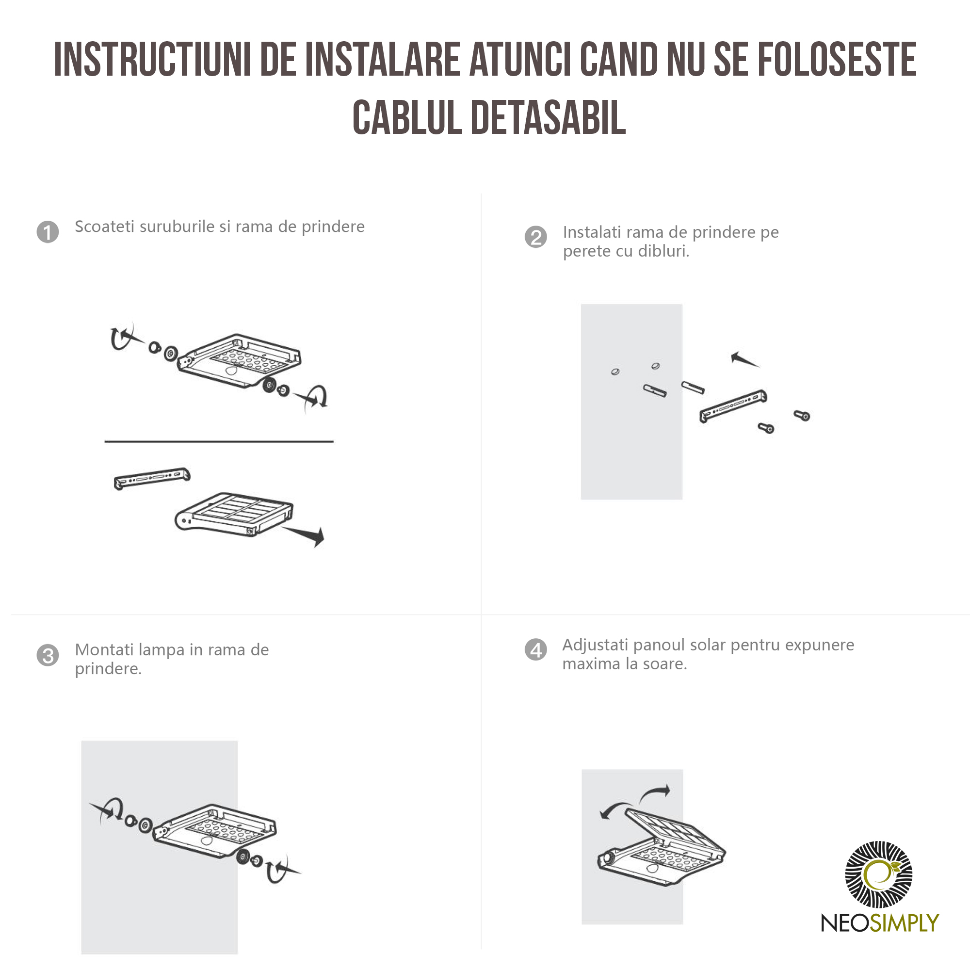 Lampa Solara LED Portabila de Exterior, Camping, 1000 lumeni, 21 OSRAM LEDs, 4 Moduri de utilizare, cu senzor de proximitate si panou solar detasabil prin cablu de 4 Metri – Gri Antracit - foto 14