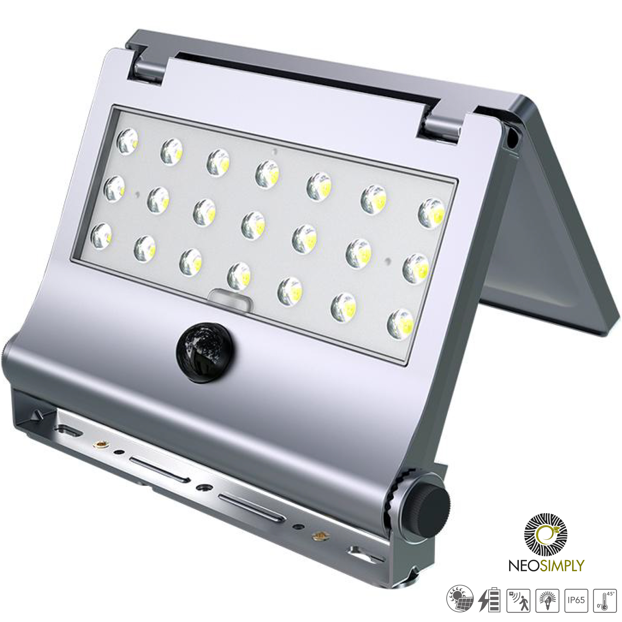Lampa Solara LED Portabila de Exterior, Camping, 1000 lumeni, 21 OSRAM LEDs, 4 Moduri de utilizare, cu senzor de proximitate si panou solar detasabil prin cablu de 4 Metri – Gri Antracit - foto 6