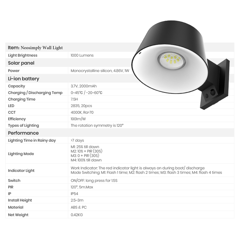 Lampa Solara LED Portabila de Exterior, Camping, 1000 lumeni, 4 moduri de operare, senzori de luminozitate si miscare - foto 9