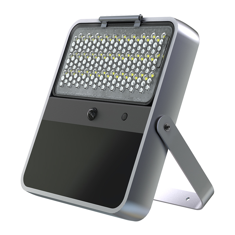 Lampa Solara LED Portabila de Exterior, Camping, 1500 lumeni, cu senzori de luminozitate si miscare, Grey - foto 1