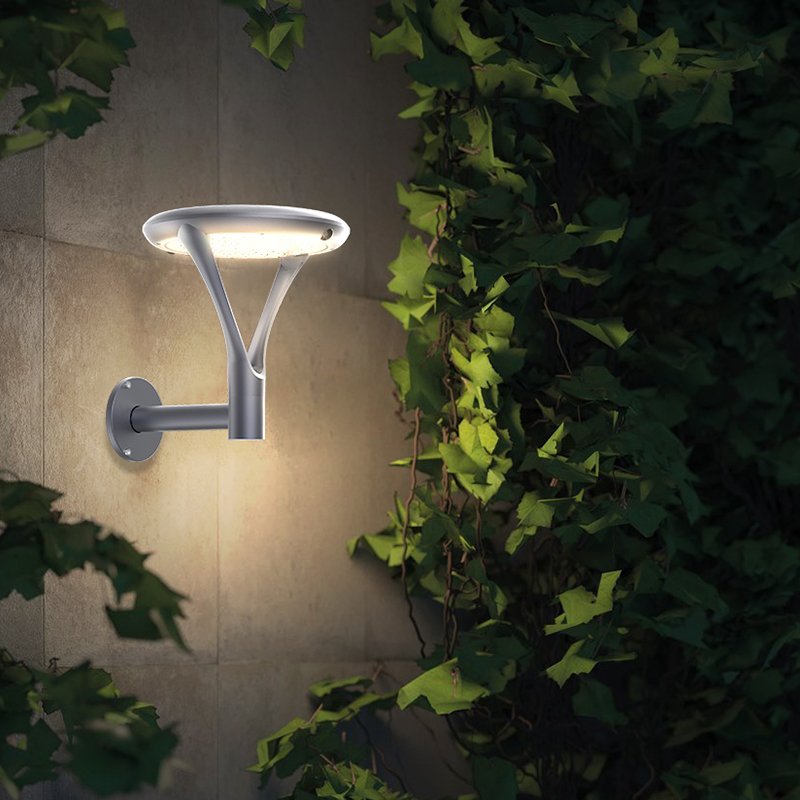 Lampa Solara LED Portabila de Exterior, Camping, 2000 lumeni, 3 Moduri de utilizare, cu senzori de luminozitate si miscare, Grey - foto 2