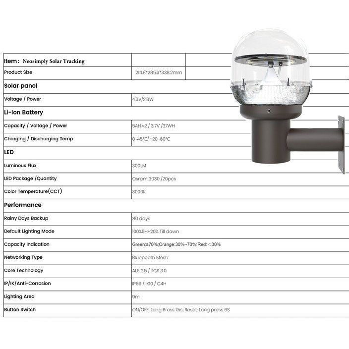 Lampa Solara LED Portabila de Exterior, Camping, 230lumeni, rotatie 360% dupa razele solare, bluetooth app, senzori de luminozitate si miscare - foto 5