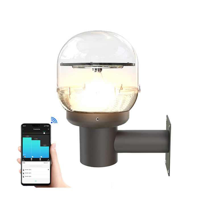 Lampa Solara LED Portabila de Exterior, Camping, 230lumeni, rotatie 360% dupa razele solare, bluetooth app, senzori de luminozitate si miscare - foto 7