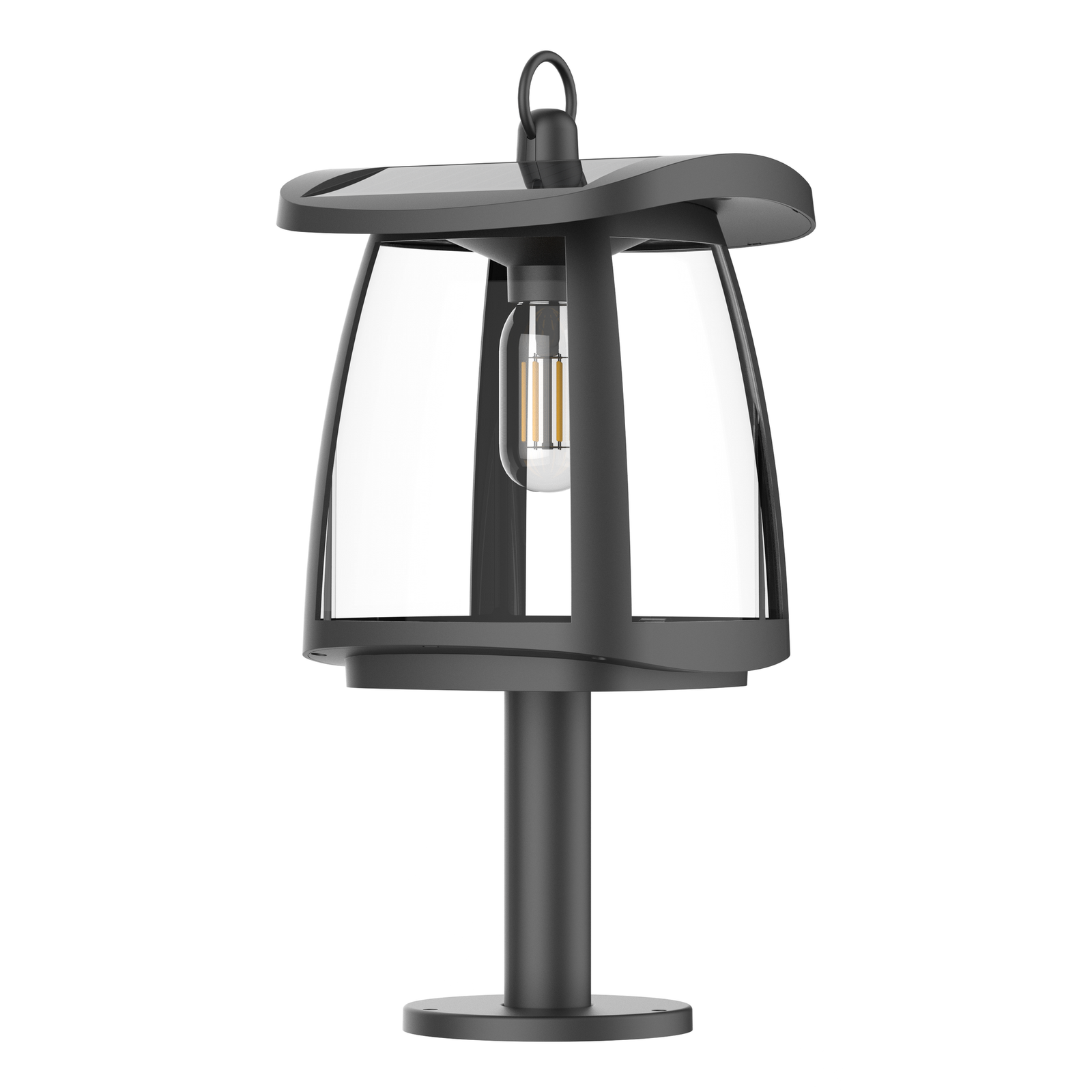 Lampa Solara LED Portabila de Exterior, Camping, 350 lumeni, 3 Moduri de utilizare, cu senzori de luminozitate, Black - foto 2