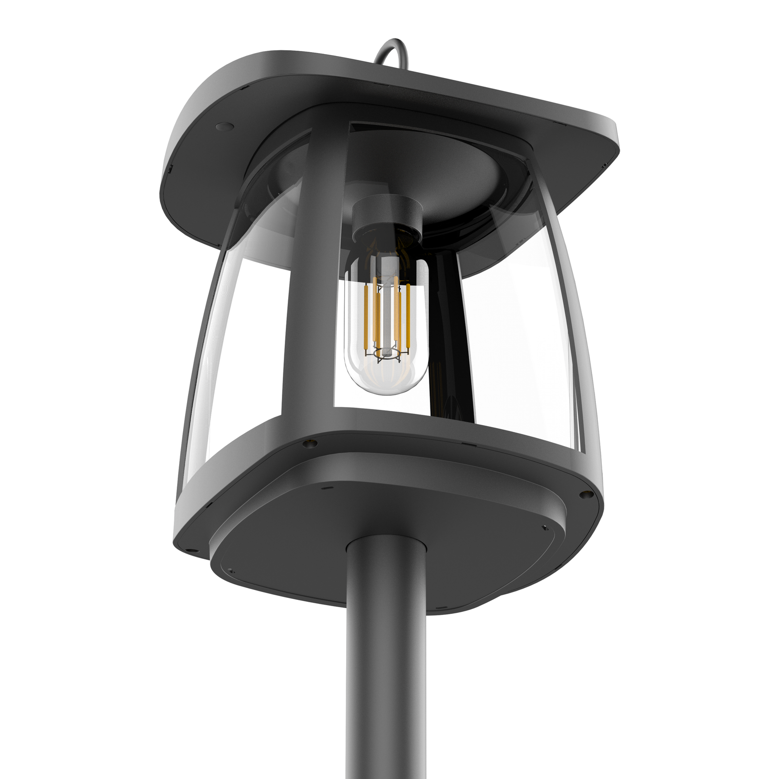 Lampa Solara LED Portabila de Exterior, Camping, 350 lumeni, 3 Moduri de utilizare, cu senzori de luminozitate, Black - foto 4