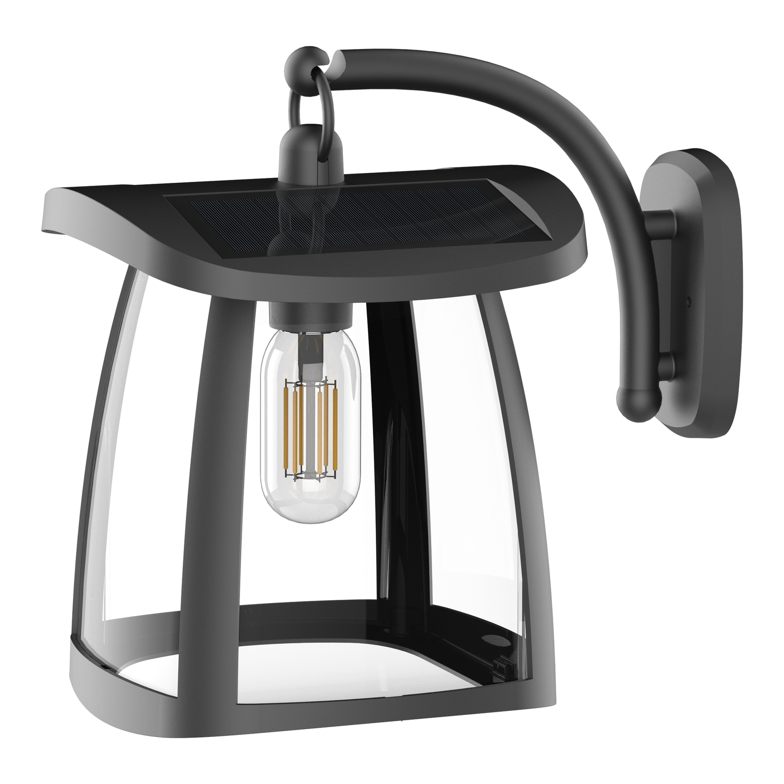 Lampa Solara LED Portabila de Exterior pentru curte, gradina, terasa, Camping, 350 lumeni, 4 Moduri de utilizare, Black - foto 4