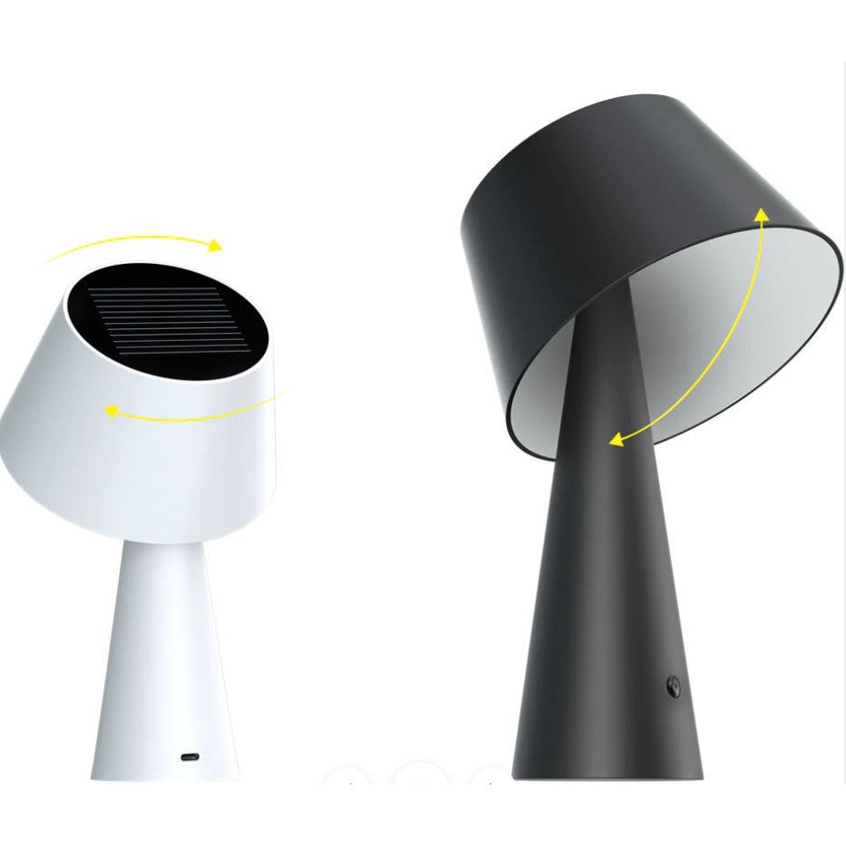 Lampa Solara LED Portabila si Reincarcabila de Interior Exterior, 500 lumeni, 4 Moduri de utilizare, panou solar, Black - foto 5
