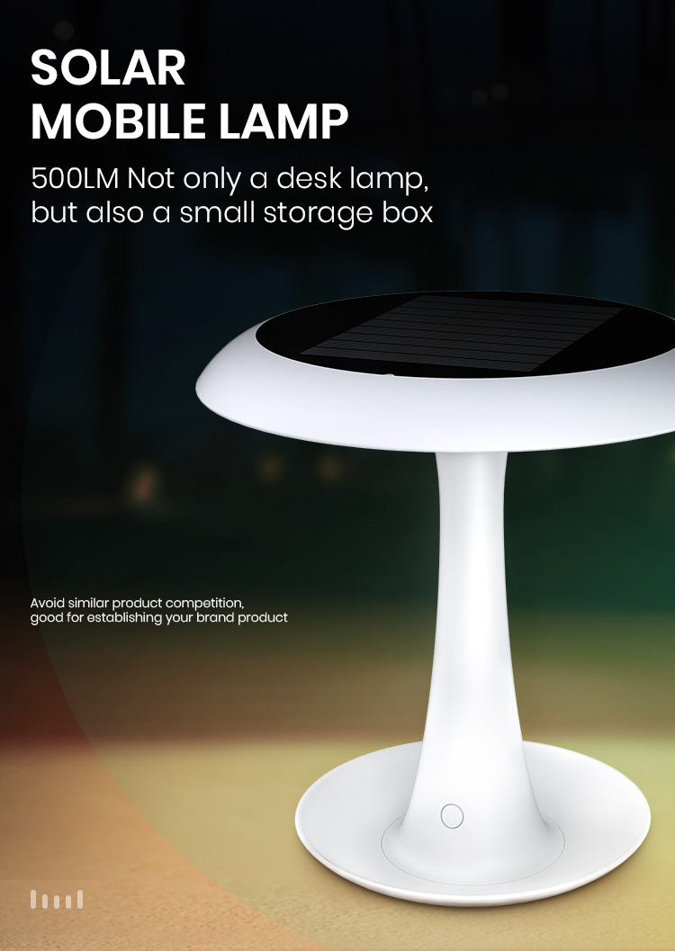 Lampa Solara LED Portabila si Reincarcabila de Interior Exterior, Hat 500 lumeni, 4 Moduri de utilizare, panou solar, White - foto 12