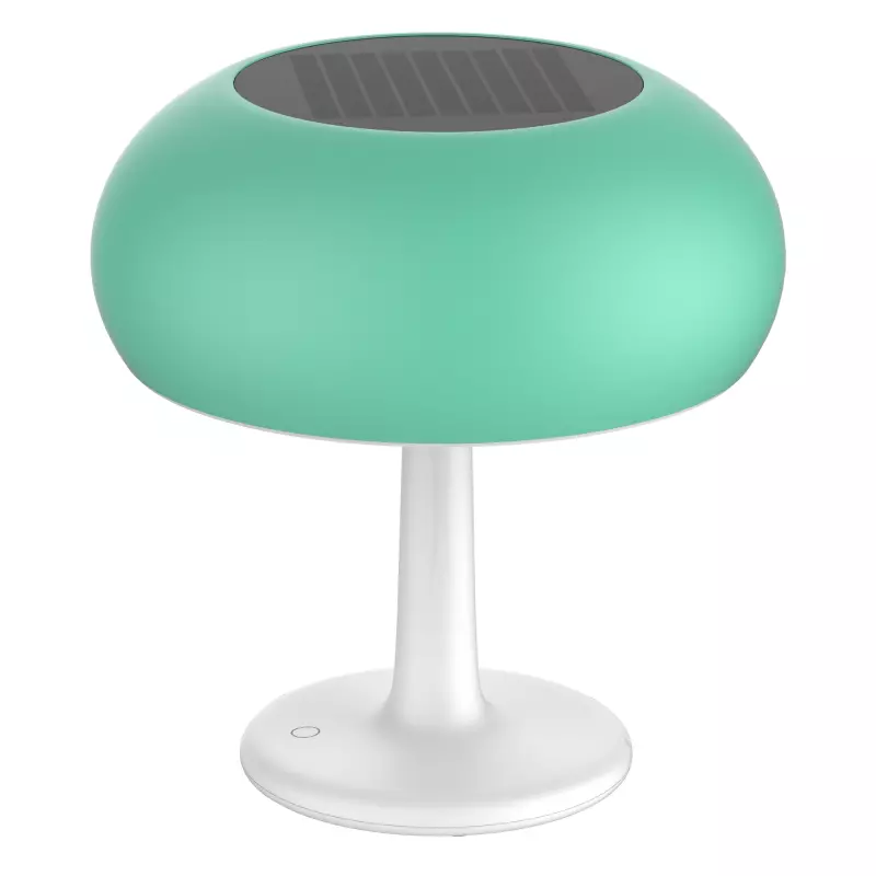 Lampa Solara LED Portabila si Reincarcabila de Interior Exterior, Mushroom 500 lumeni, 4 Moduri de utilizare, panou solar, Green - foto 1