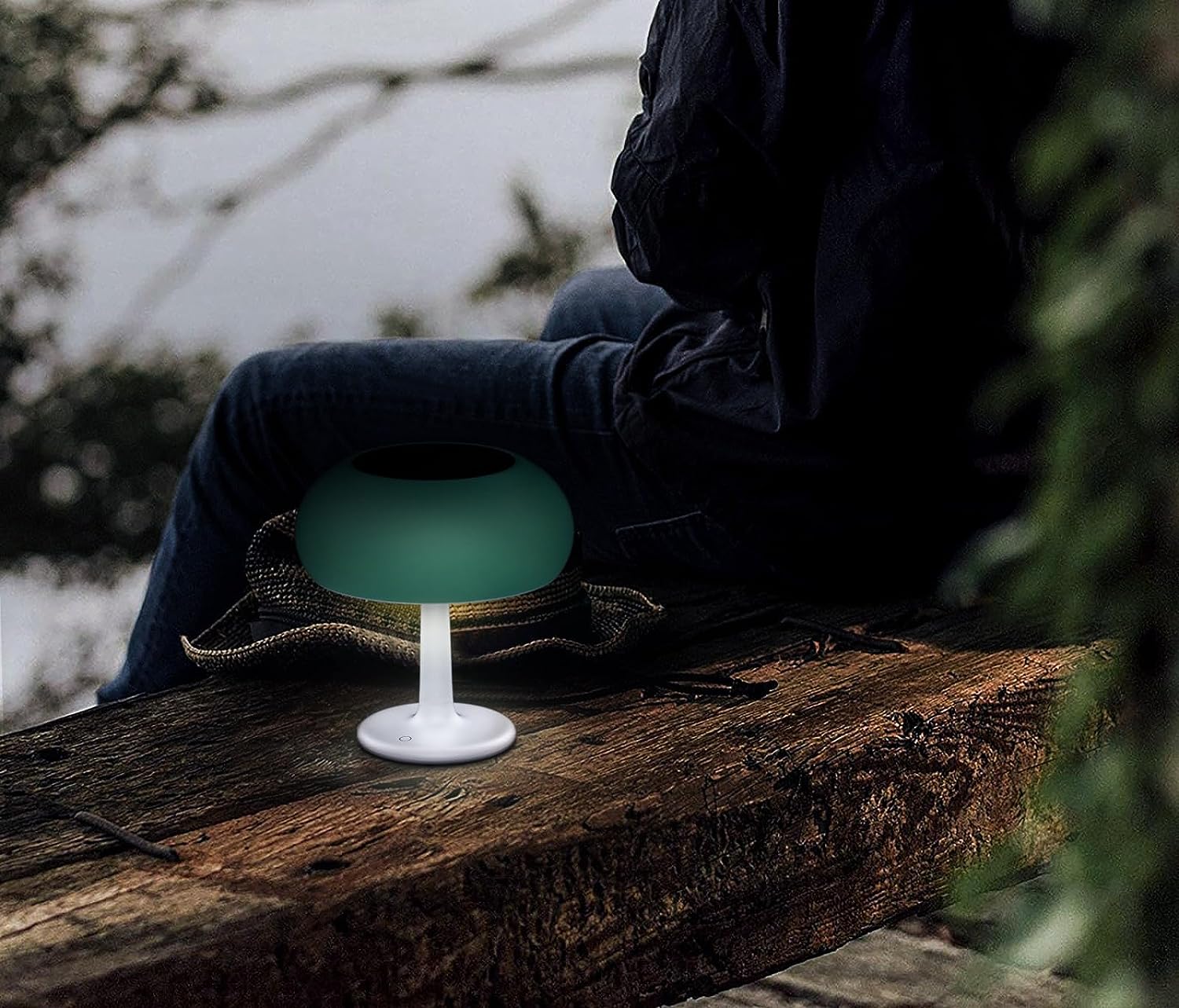 Lampa Solara LED Portabila si Reincarcabila de Interior Exterior, Mushroom 500 lumeni, 4 Moduri de utilizare, panou solar, Green - foto 11