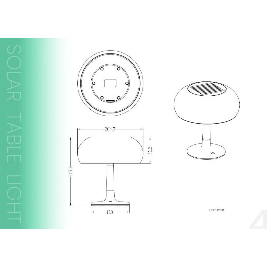 Lampa Solara LED Portabila si Reincarcabila de Interior Exterior, Mushroom 500 lumeni, 4 Moduri de utilizare, panou solar, Green - foto 5