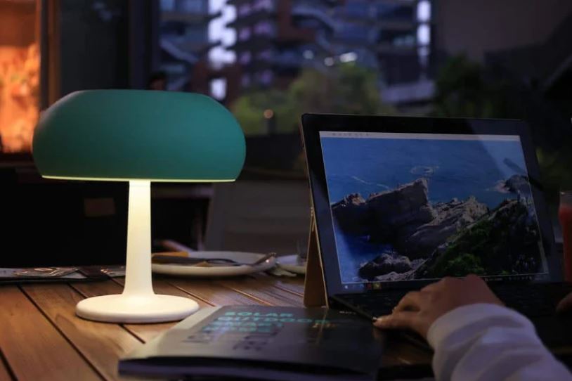Lampa Solara LED Portabila si Reincarcabila de Interior Exterior, Mushroom 500 lumeni, 4 Moduri de utilizare, panou solar, Green - foto 8
