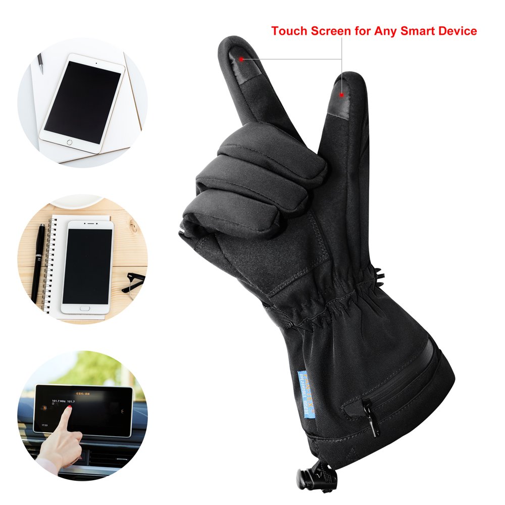 Manusi cu incalzire ideale pentru ski, hiking, bicicleta, pescuit, baterii de 7.4 V, 2600mAH lithium Battery, S - foto 4