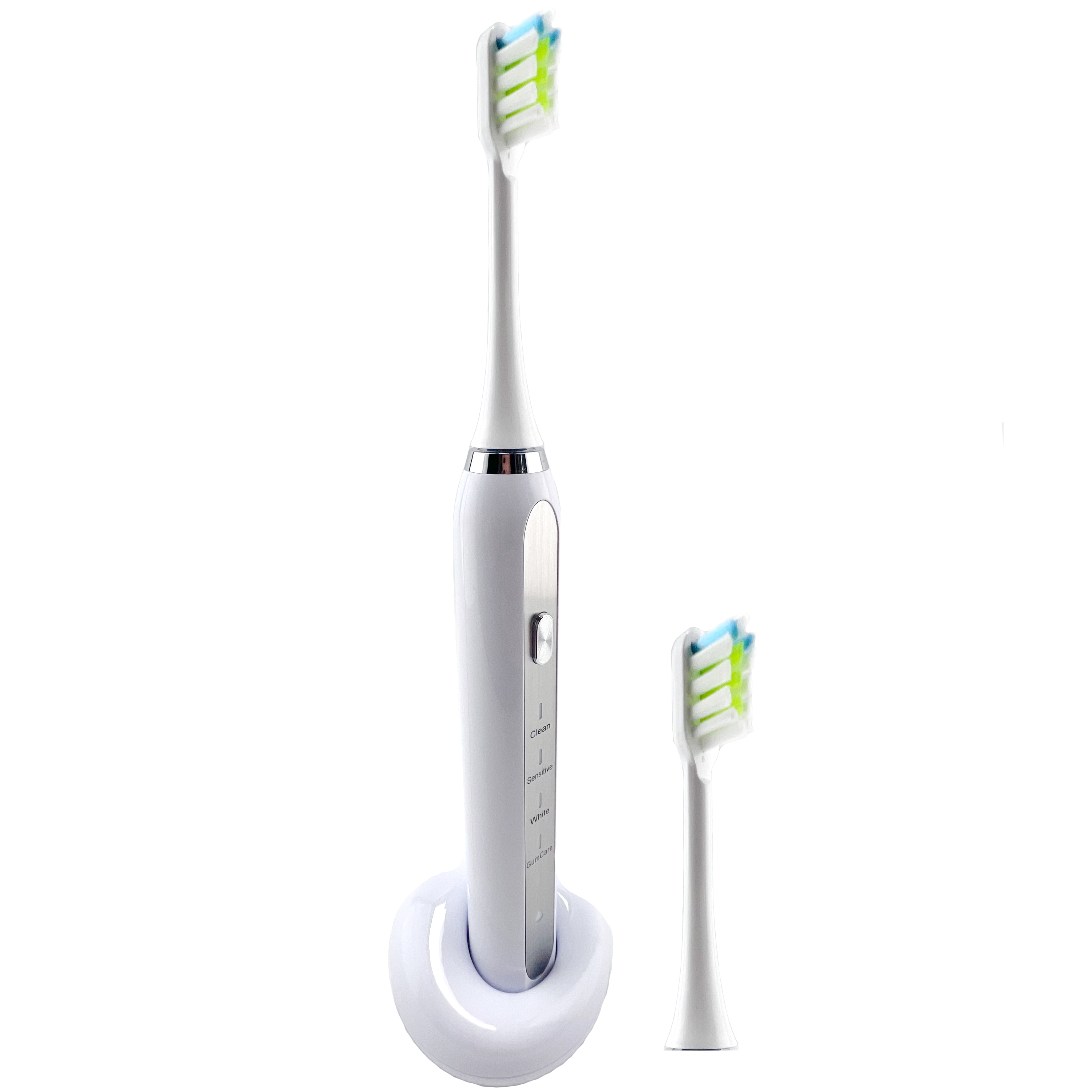 Periuta De Dinti Electrica, Sonic, 38000 vibratii pe minut, 4 Moduri de operare, Albire Dinti, Alba cu 2 capete de rezerva - foto 2