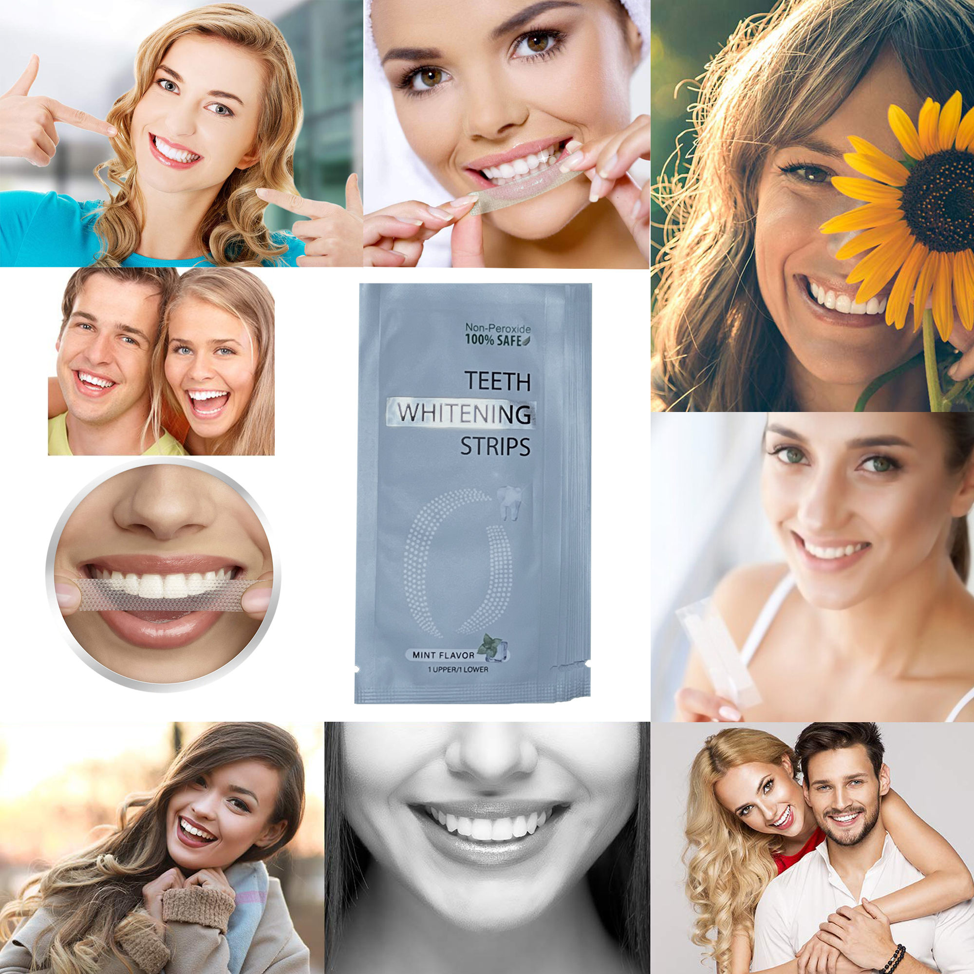 Set Benzi pentru albirea dintilor, Fara peroxid, 14 plicuri, 28 strips 65 g - foto 12