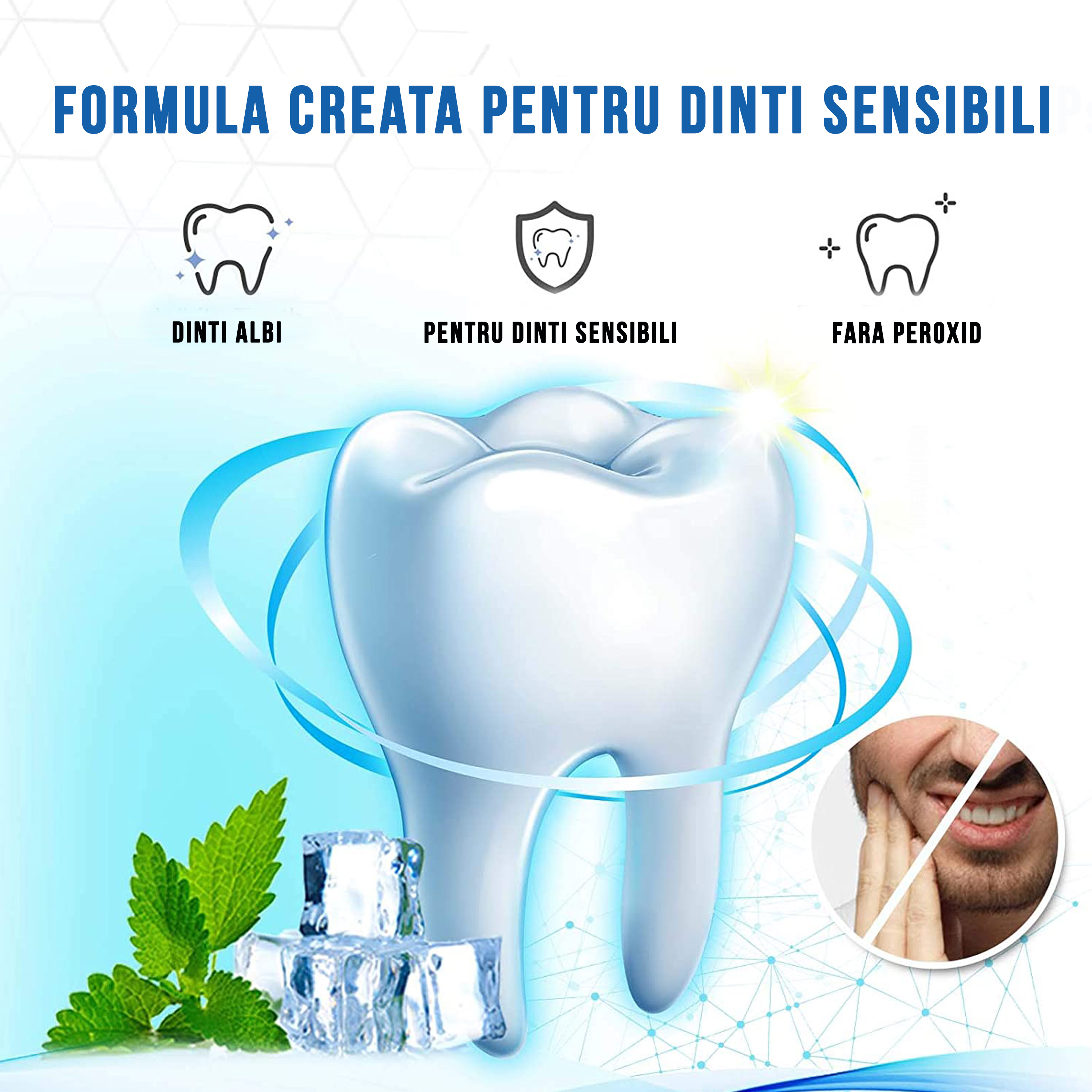 Set Benzi pentru albirea dintilor, Fara peroxid, 14 plicuri, 65 g - foto 12
