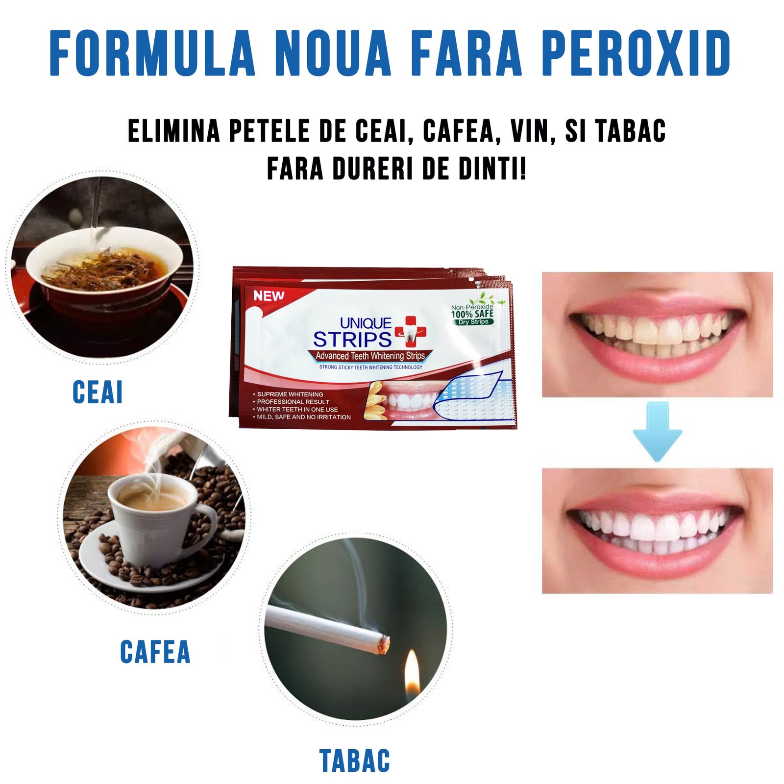 Set Benzi pentru albirea dintilor, Fara peroxid, 14 plicuri, 65 g - foto 4