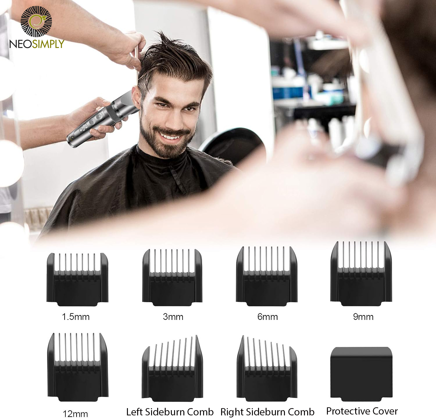 Set Masina de Tuns si ras parul si barba, profesionala, cu lame de ceramica, aparat arginitiu - foto 11
