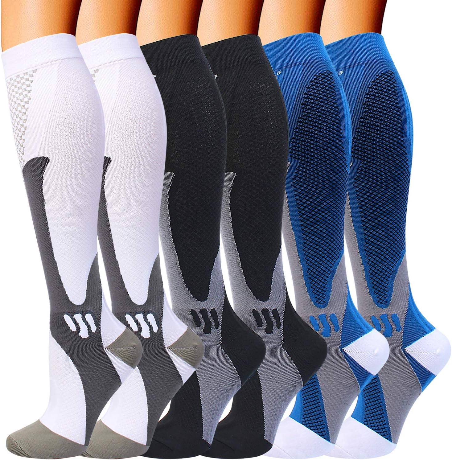 Sosete Compresie Copper Fit, fara miros, pentru circulatie, compresie graduala, marime 35-37, Negre, S/M - foto 6