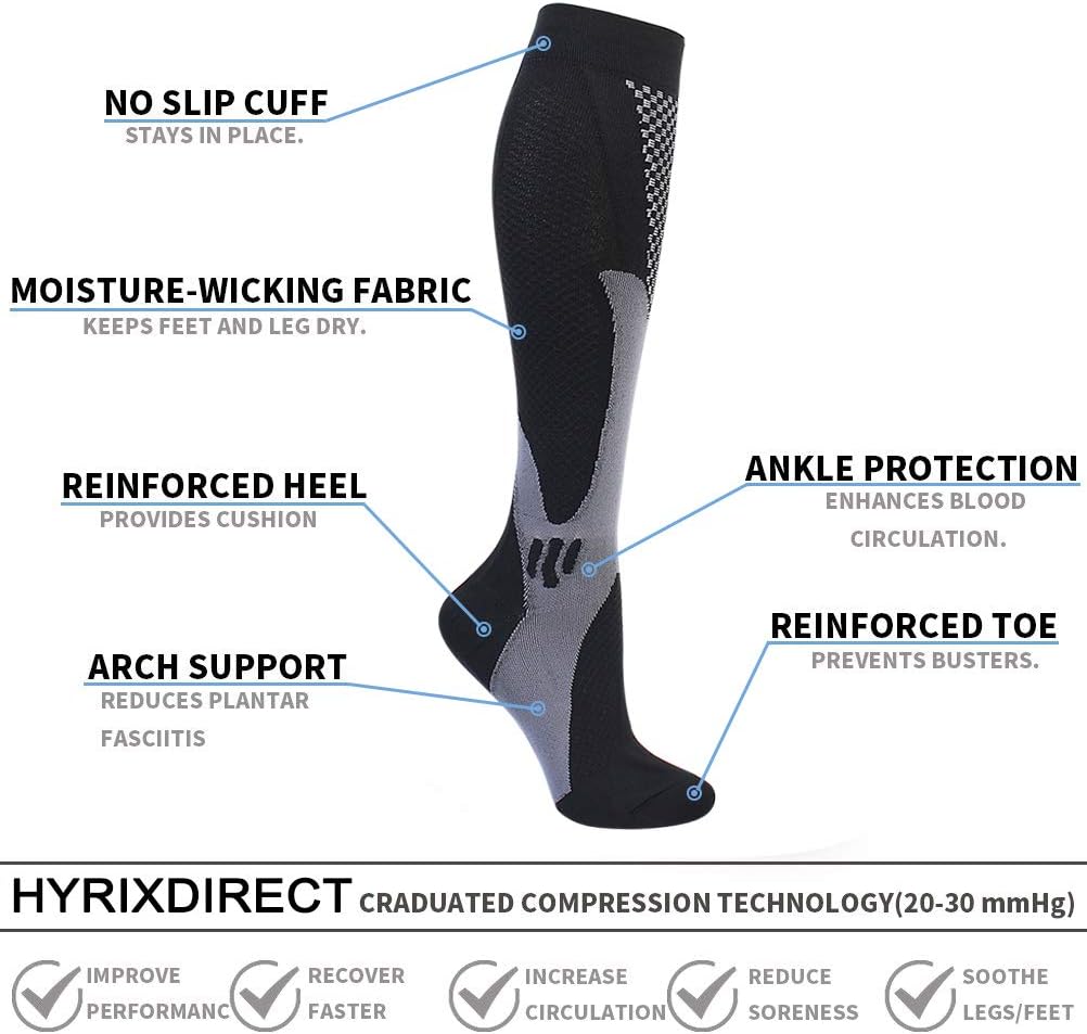 Sosete Compresie Copper Fit, fara miros, pentru circulatie, compresie graduala, marime 35-37, Negre, S/M - foto 9