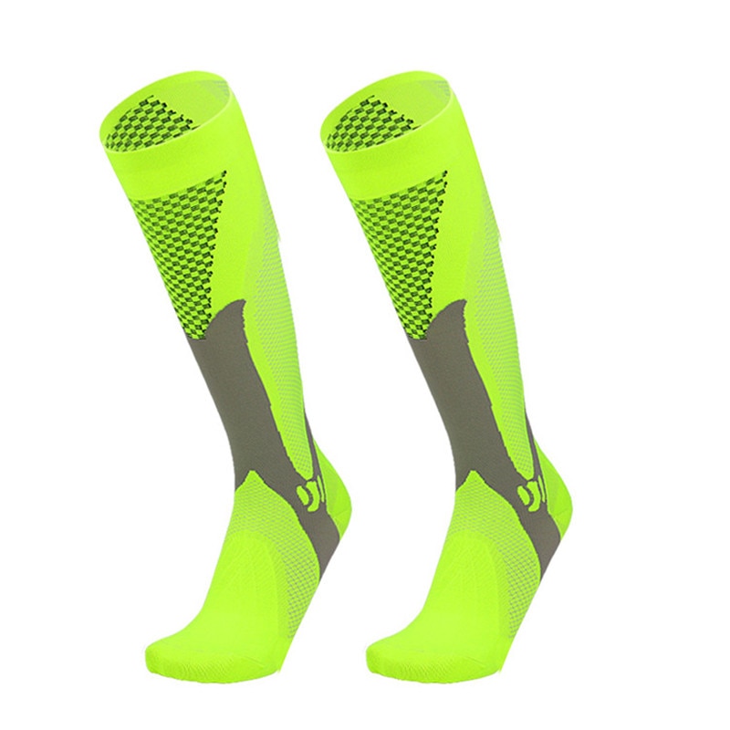 Sosete Compresie Copper Fit, fara miros, pentru circulatie, compresie graduala, Verde electric, marime 35-37, S/M - foto 1