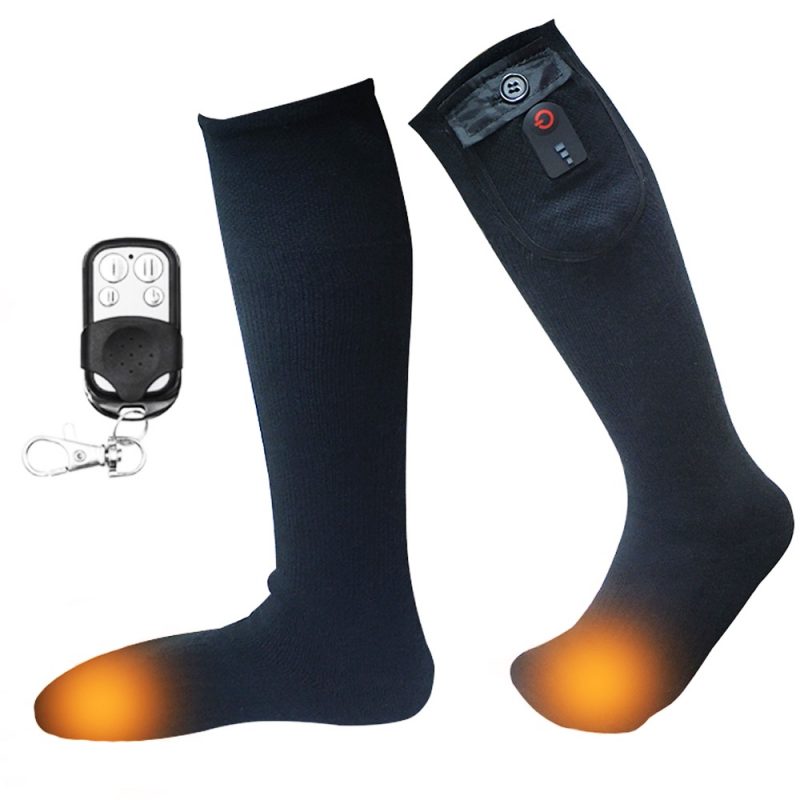 Sosete termice cu telecomanda baterie reancarcabila 2200 mAh 7, 4 V, pentru barbati, femei si copii, masura XL black - foto 1