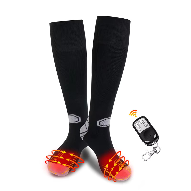 Sosete termice cu telecomanda baterie reincarcabila 2600 mAh 7, 4 V, pentru barbati, femei si copii, masura XL black - foto 1