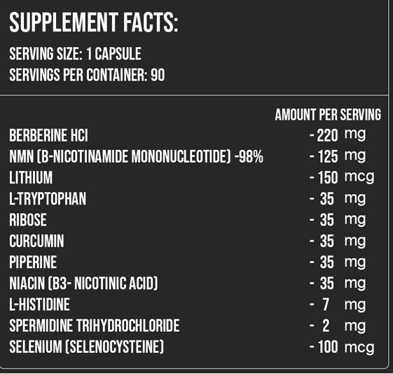 Supliment alimentar, NMN Premium Formula 90cps, anti-aging cu seleniu, curcumin, berberina, pentru energie, metabolism si regenerare celulara, Verde inchis - foto 3