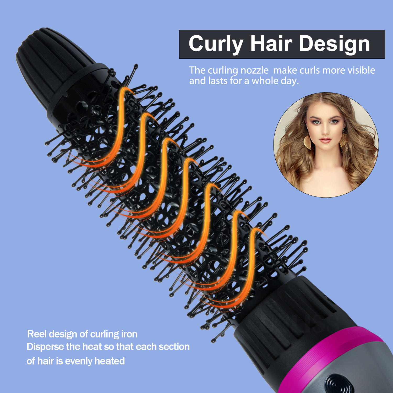 Uscator de par Feon multifunctional coafare, ondulare 5 in 1, ioni negativi electrici, mod de lucru multiplu, Gri Gama PRO - foto 11