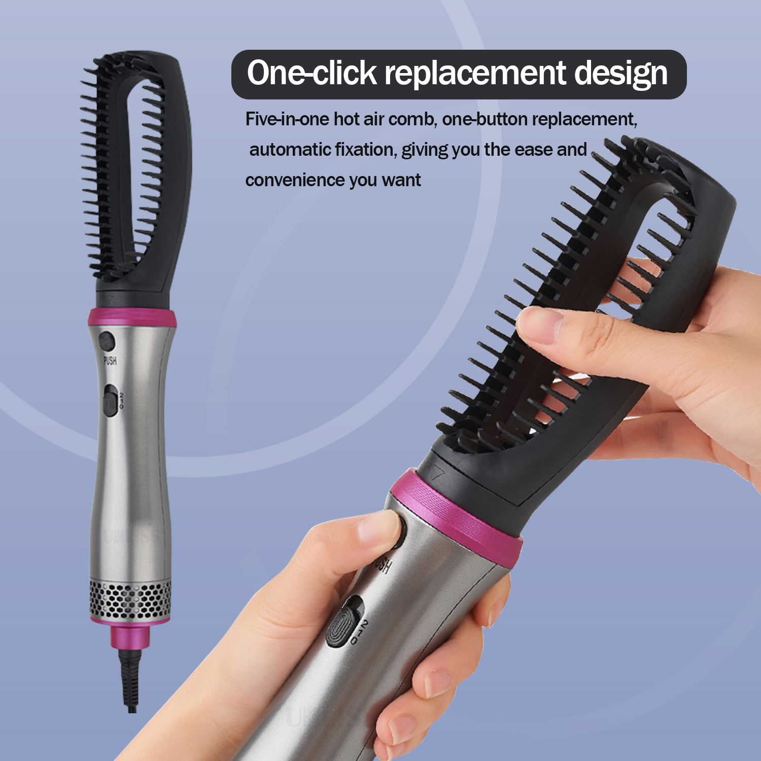 Uscator de par Feon multifunctional coafare, ondulare 5 in 1, ioni negativi electrici, mod de lucru multiplu, Gri Gama PRO - foto 7