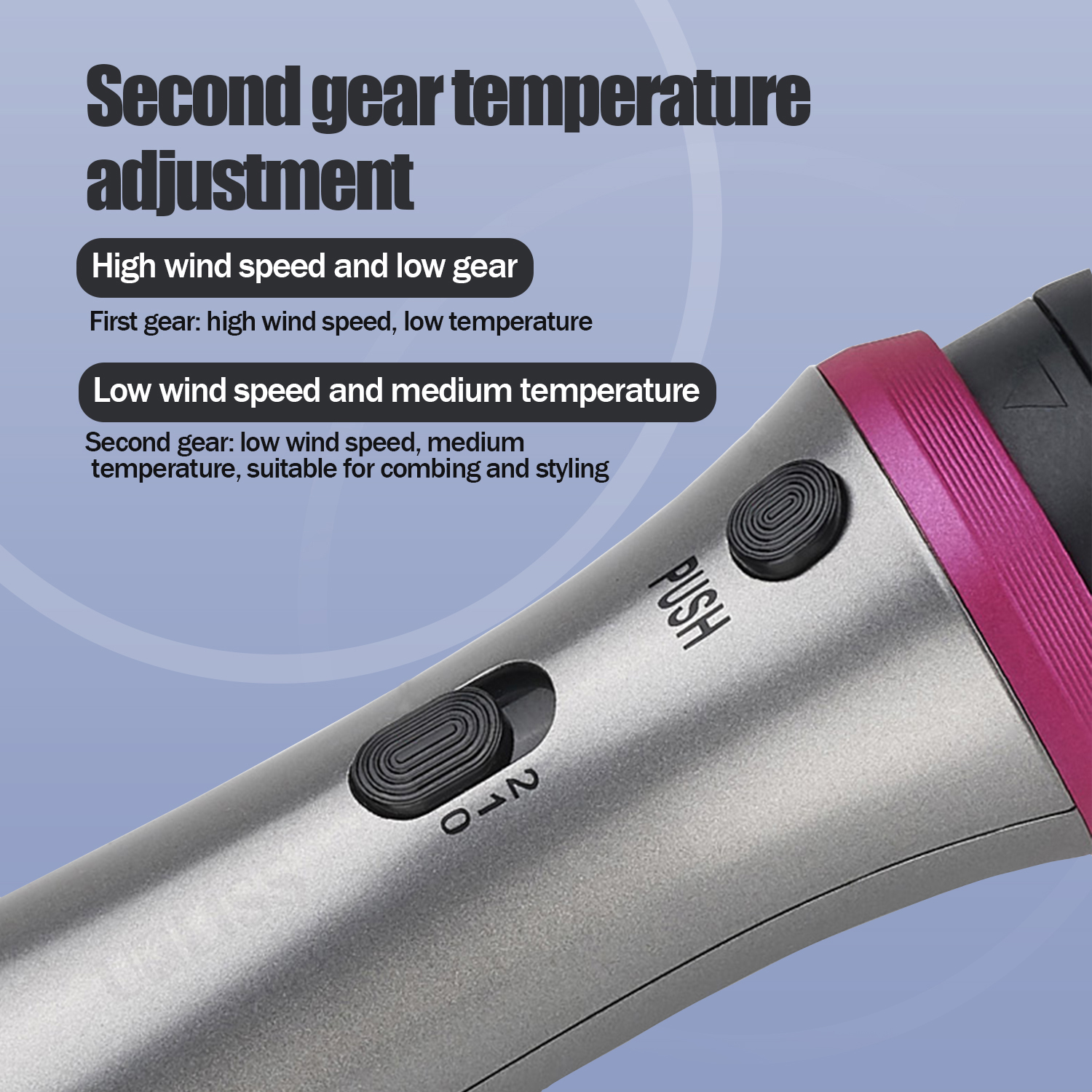 Uscator de par Feon multifunctional coafare, ondulare 5 in 1, ioni negativi electrici, mod de lucru multiplu, Gri Gama PRO - foto 8